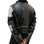 Mens Black White Designer Combo Studded Jacket