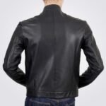 New Black Soft Cowhide Leather Studded Jacket for Men