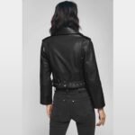 Women Stylish Moto Black Leather Jacket