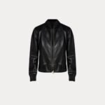 Women Black Bomber Faux Leather Jacket