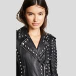 Womens Black Studded Leather Jacket