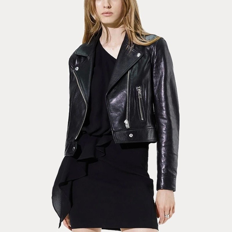 Women Colette Moto Black Leather Jacket