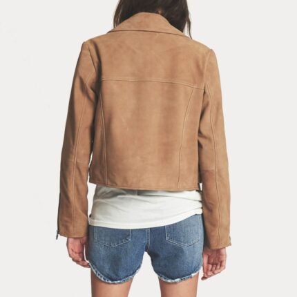 Women Peaches Suede Biker Style Jacket