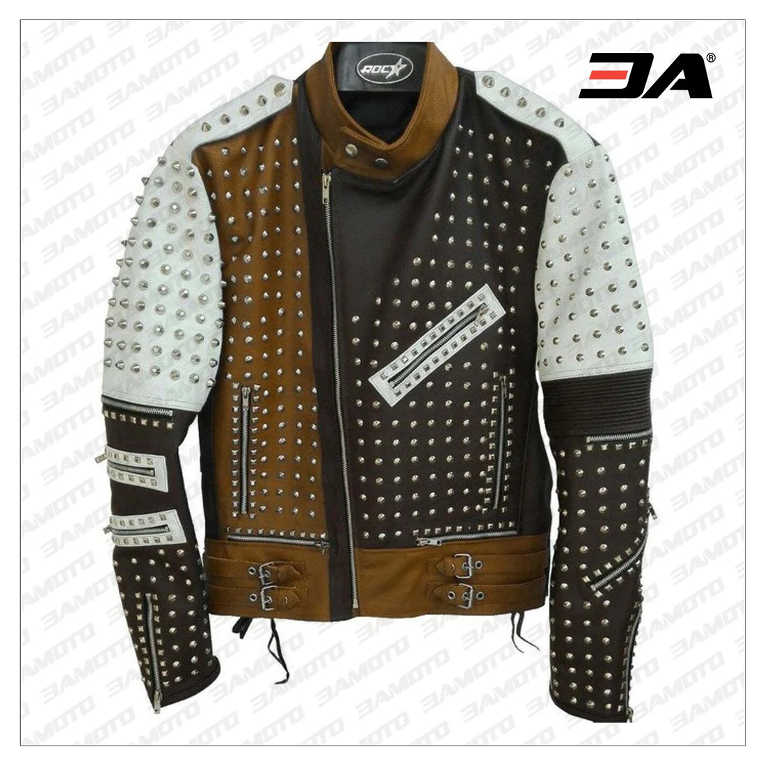 Mens Silver Studded Leather Jacket Leather Jacket