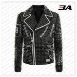 Handmade Mens Fashion Studded Punk Style Leather Jacket