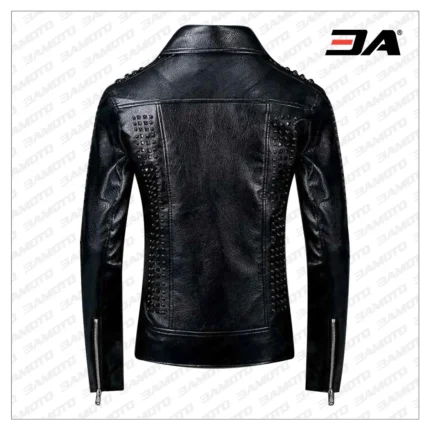 Handmade Mens Studded Leather Jacket