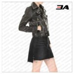 Silver Studded Biker Jacket with Pins